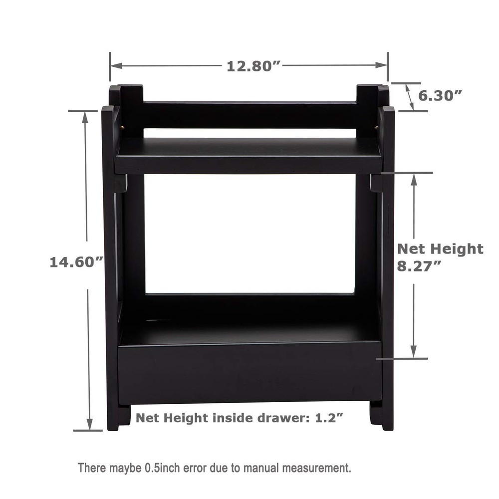 Makeup Organizer with Drawer, Black Vanity Storage , Multi-Purpose Storage fo...