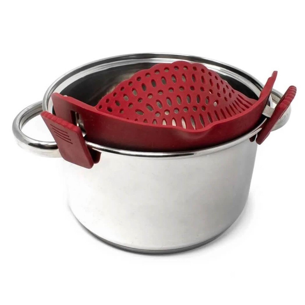 Norpro Silicone Clip-On Strainer 2185, Red