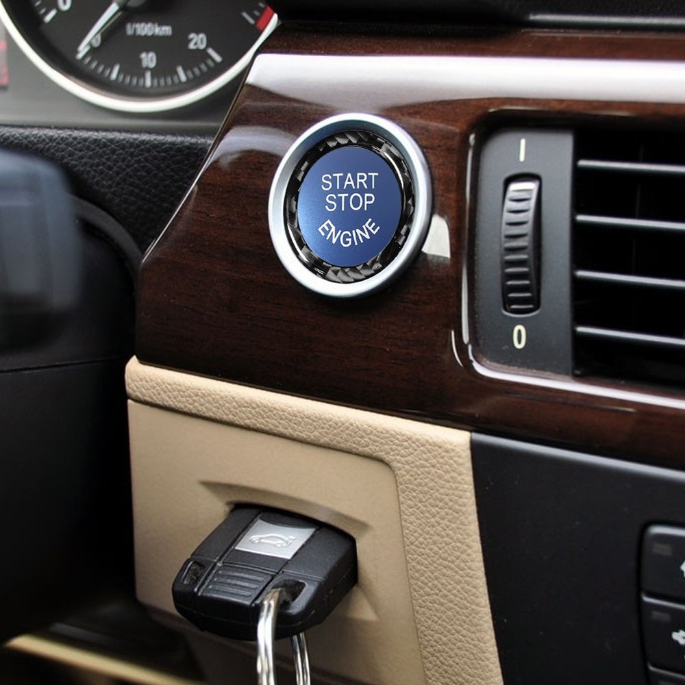 Blue Engine Start Stop Ignition Switch Button For BMW 3 Series E90 2009-2012
