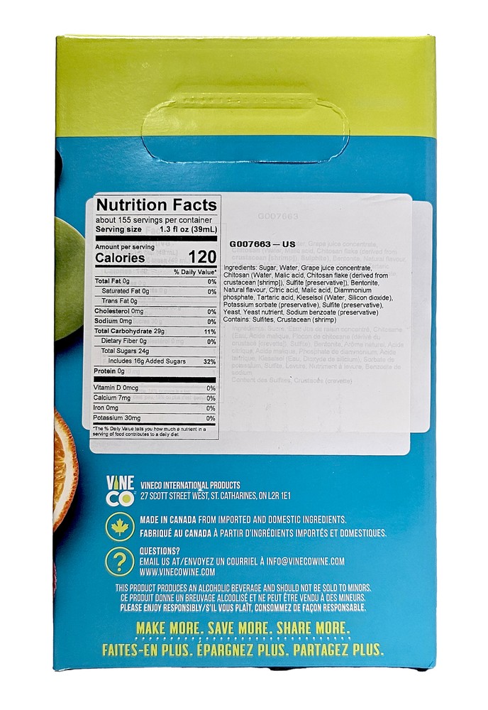 VineCo Niagara Mist Blackberry Wine Ingredient Kit