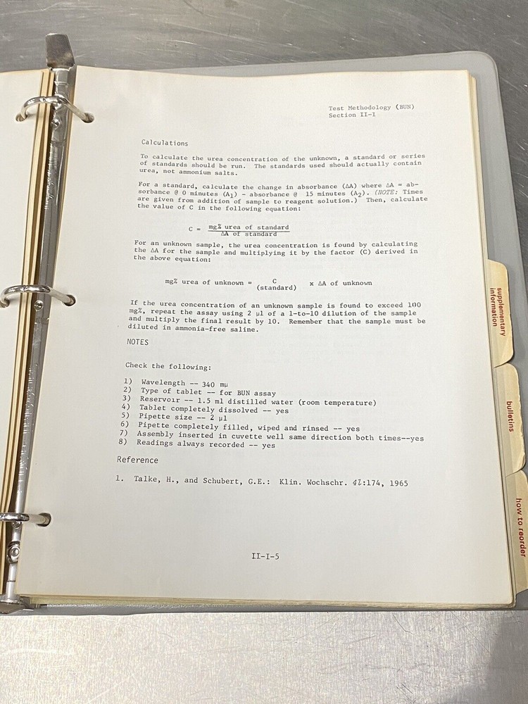 Smith Kline Eskalab Spectrophotometer - Users Guide / Instruction Manual