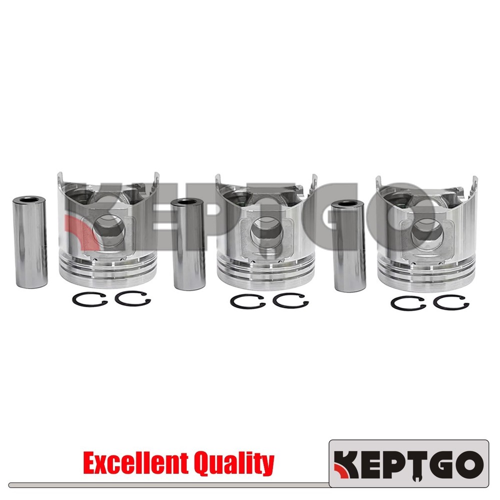 3pcs STD Piston Set with Clip & Pin For Yanmar 3TNE84