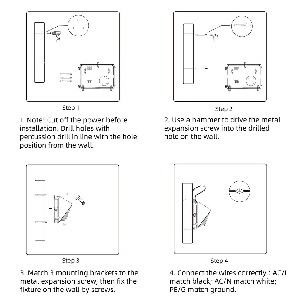 LED Wall Pack Light 150W Warehouse Parking Lot Security Wallpack Light Fixture