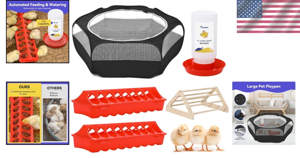 Durable 5-in-1 Chicken Brooder Box: Waterproof and Breathable, Modern Design
