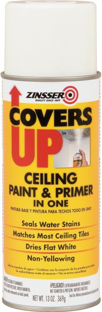 Zinnser Covers Up Stain Sealing Ceiling Paint, White