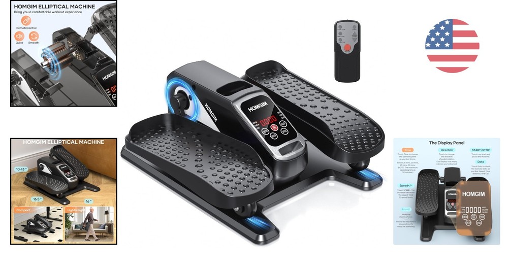 Under Desk Elliptical - Ultra Quiet Motorized Leg Exerciser with Remote Control