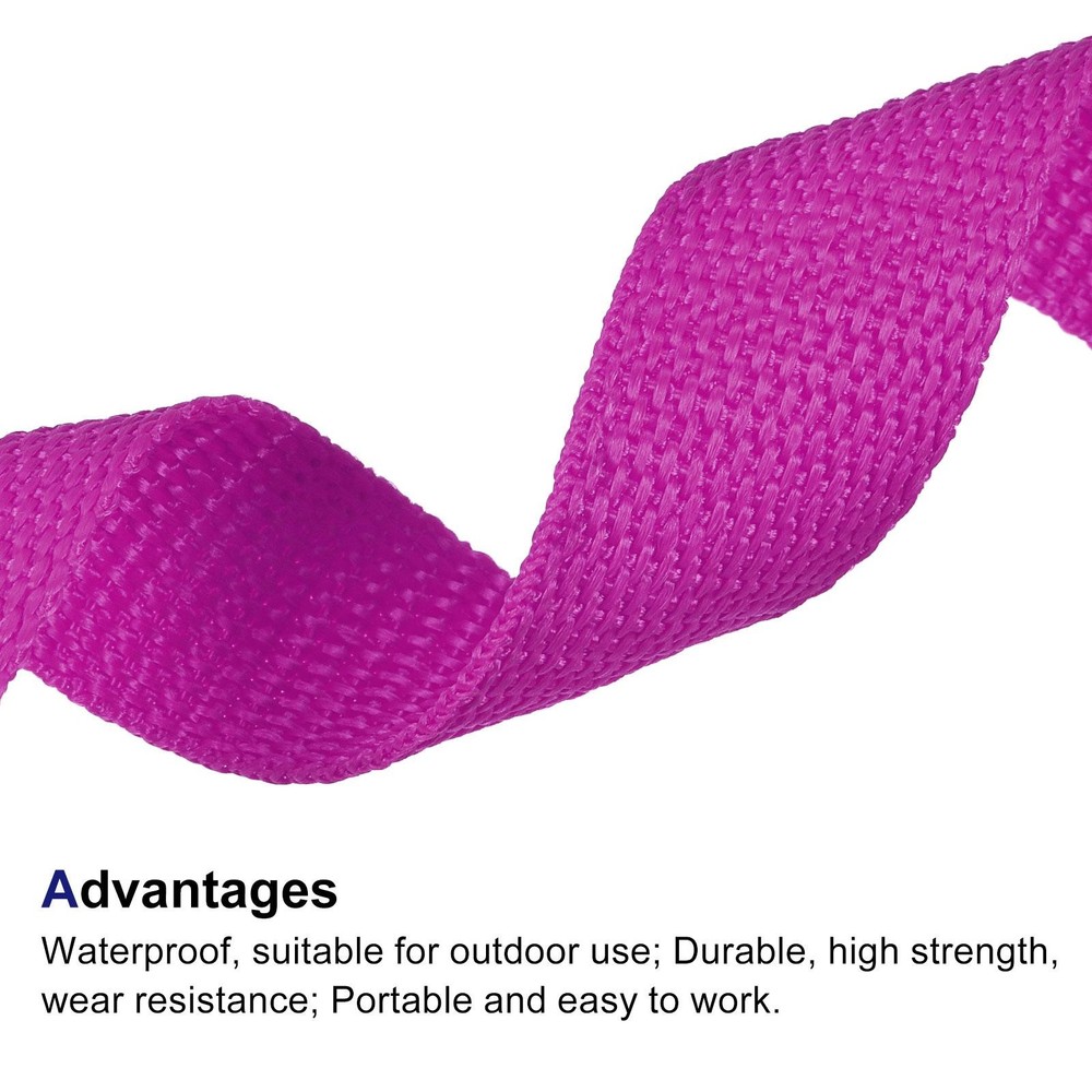 Lightweight Polypropylene Webbing Strap 1" 10 Yards Dark Rose Red Strapping