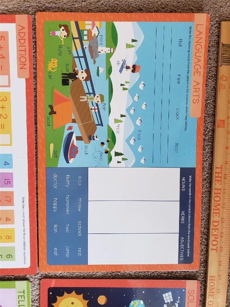 Teaching Classroom Materials Solar System Math Language Time Wipe Off Boards EUC
