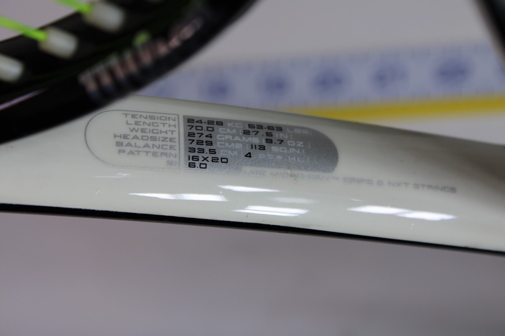 Wilson N Code Six-Two Tennis Racket, 4 3/8, black white