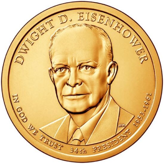 2015 P Dwight Eisenhower Presidential Dollar From Mint Roll - Position A