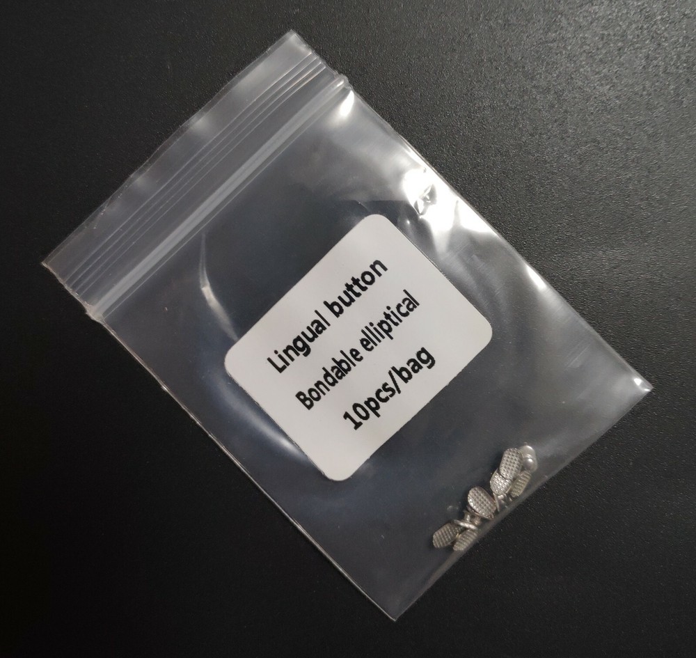 10Pcs Dental Lingual Buttons Orthodontic Bondable Rectangular Mesh Base