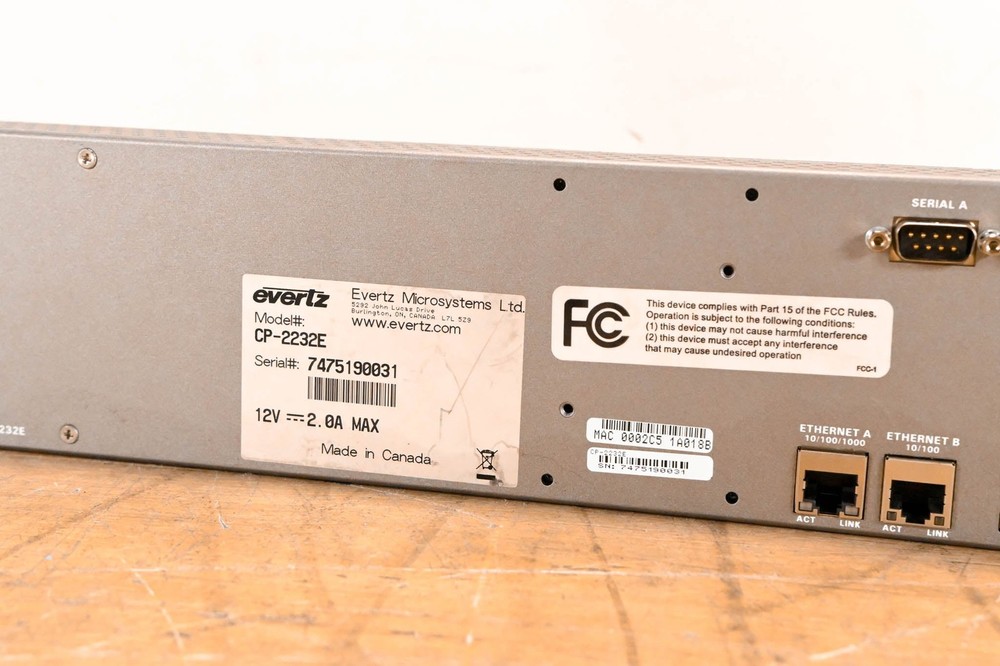 Evertz CP-2232E Advanced System Control Panel w/ 32 LCD Buttons (NO PSU) CG01V7E