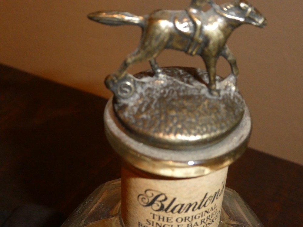 Empty Blanton's Bottle Bourbon Whiskey "S" Stopper and bag!!