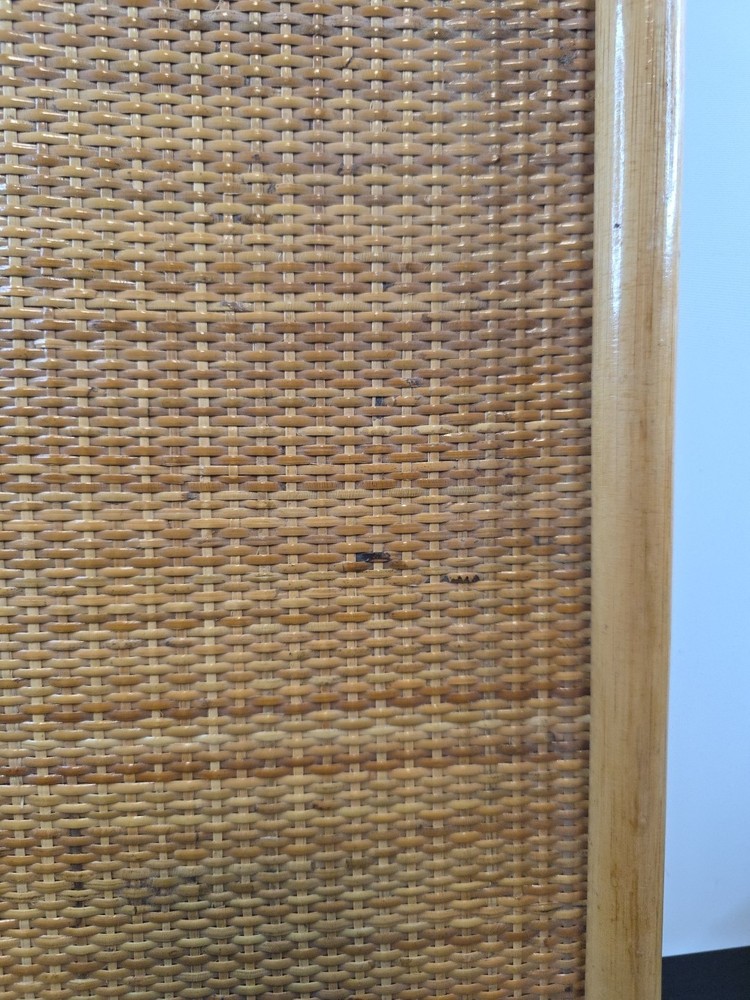 Bamboo Rattan Folding Serving Tray Boho Decor 21"