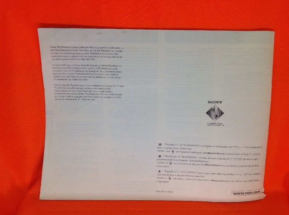 Sony PLAY STATION 2 INSTRUCTION MANUAL c. 2001