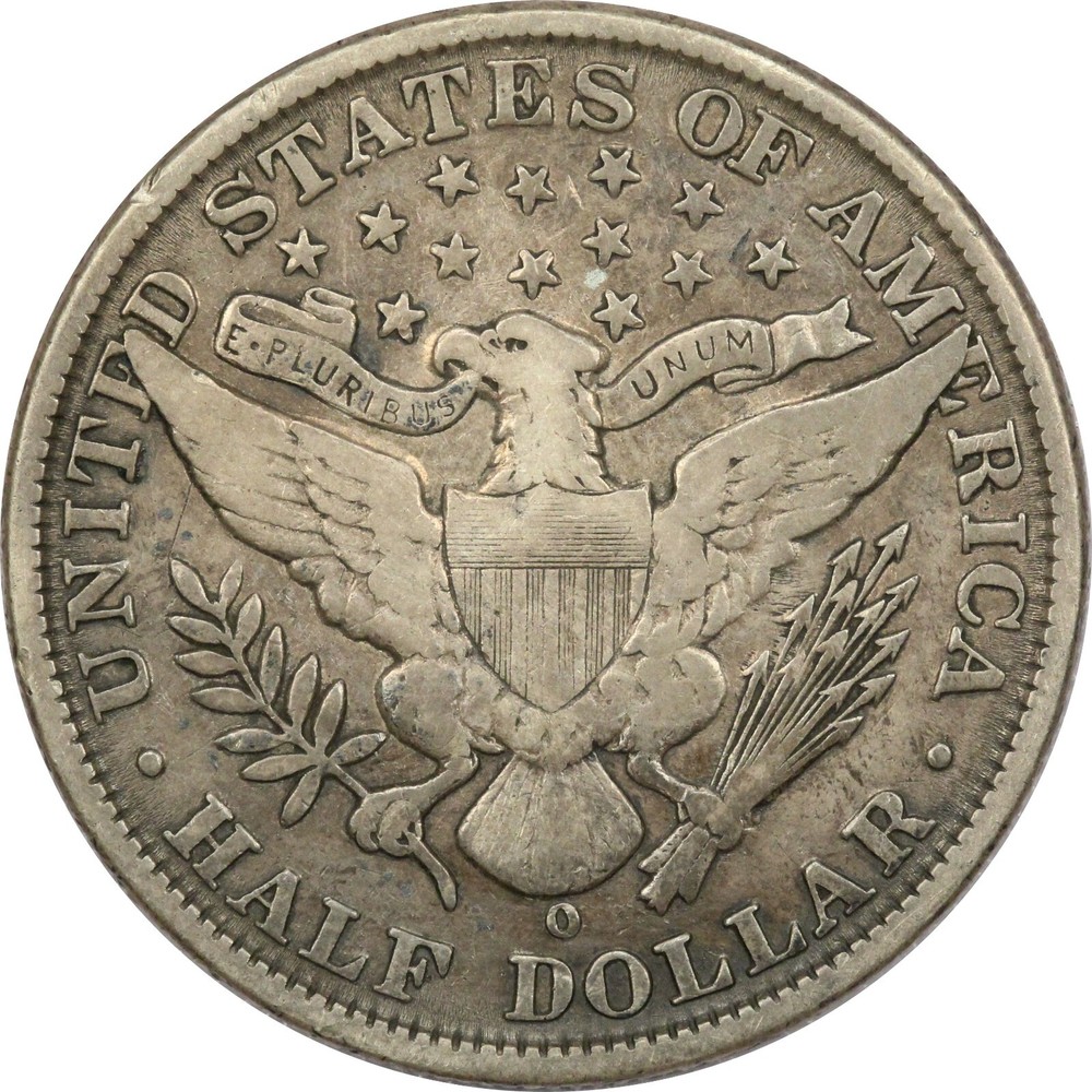 1907-O Barber Half Dollar 50C, Very Fine VF
