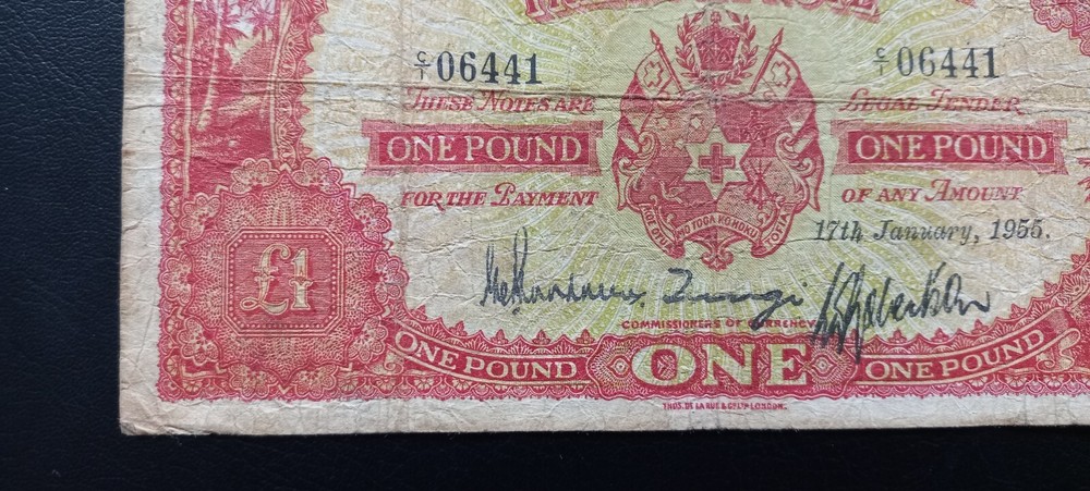 Tonga £1 Pound, 17th January 1955, (P-11)