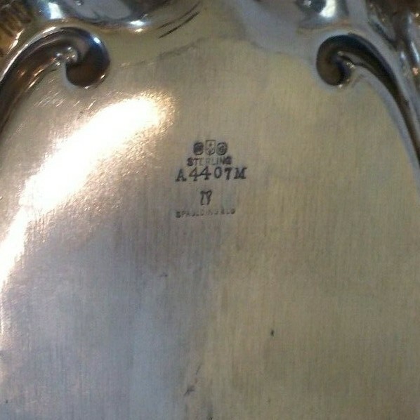 GORHAM Sterling Silver Embossed 14.5" Bread Tray #A4407M, c. 1903