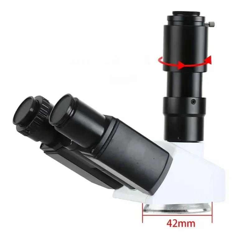 Trinocular Microscope Head Finite Optical System 42mm Mount 25.4mm CS Port