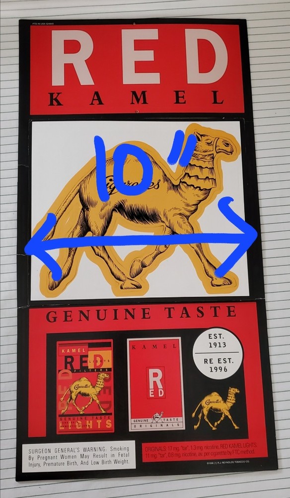 RARE 1996 CAMEL RED KAMEL DANGLER STORE DISPLAY 2 – SIDED DISPLAY NEVER USED