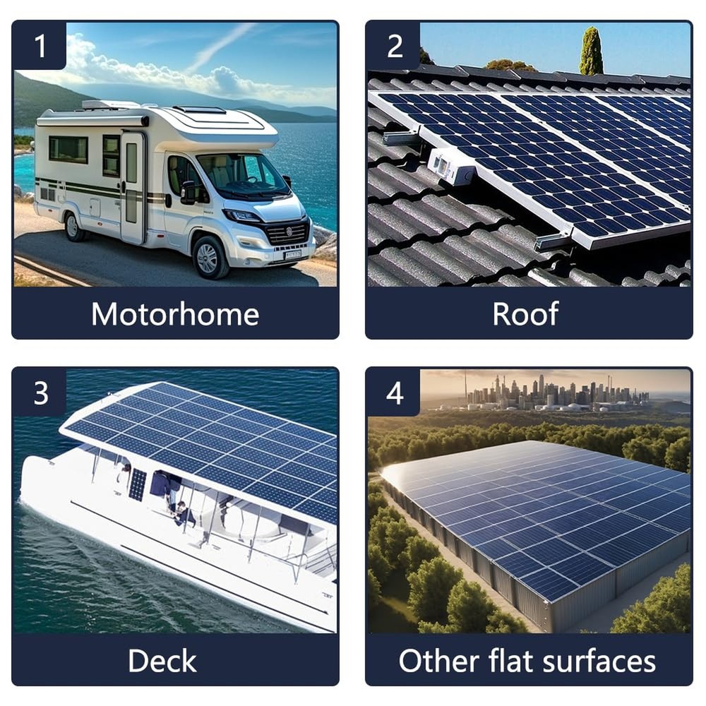 Solar Panel Mounting Brackets, PC Corner Bracket Solar Panel Roof Drill-Free ...