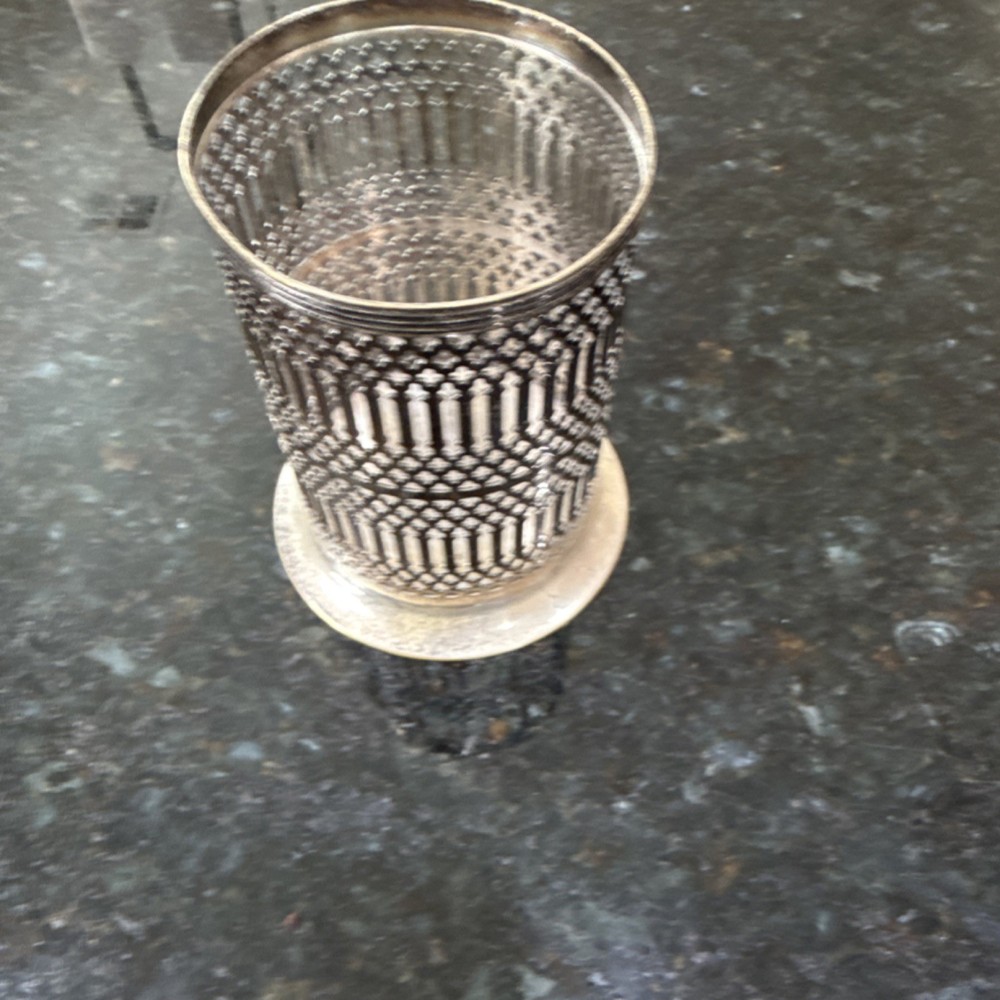 Delta Quality Plate Silverplate Cup Openwork Dish Coaster Made in England