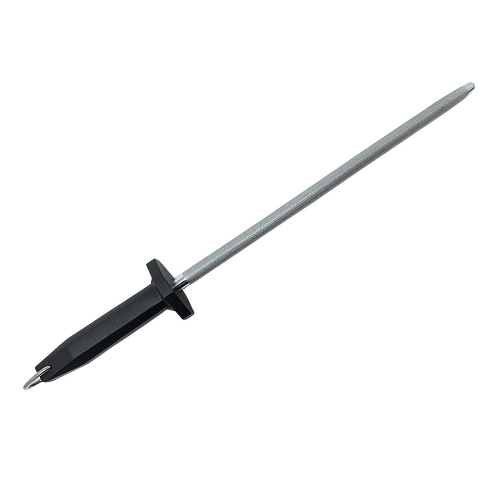 12-Inch Oval Diamond Solid Steel Sharpening Rod