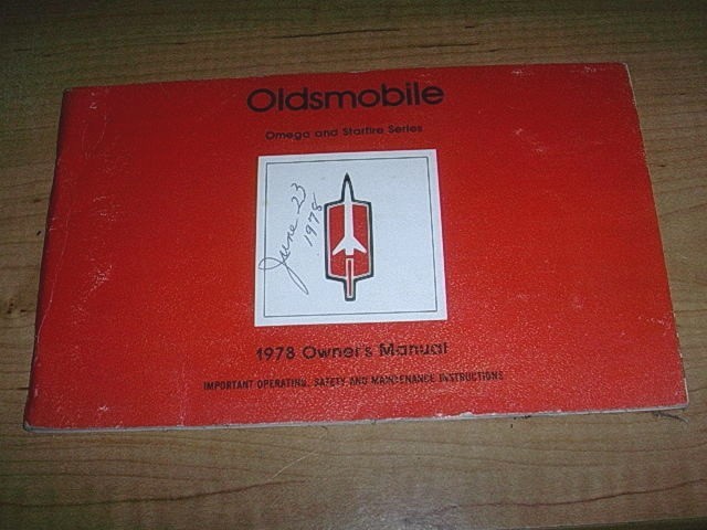 1978 OLDSMOBILE OMEGA AND STARFIRE OWNERS MANUAL