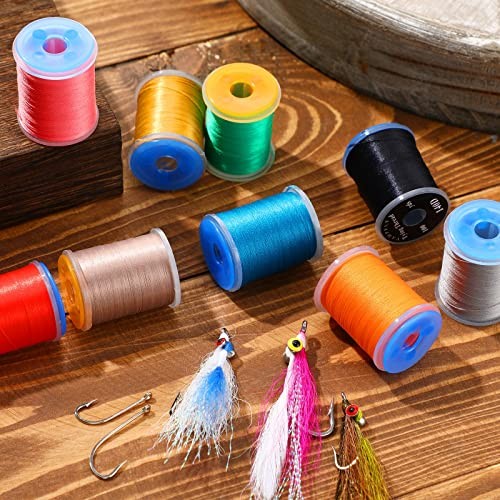 12 Roll Fly Tying Kit - 12 Color Thread, Elastic Wire, Nylon Materials for