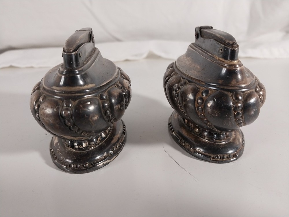 Ronson Crown Table Lighter - Silver Plated - Set of 2