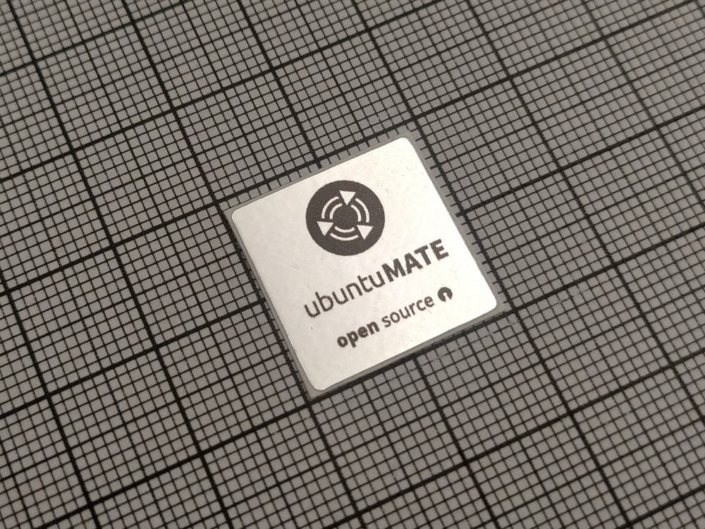 5 x Silver & Black Ubuntu Mate Linux Stickers For The Computer Case