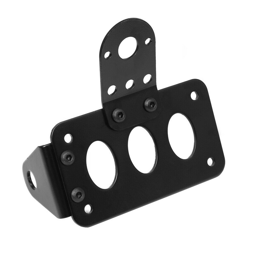 Black Side Mount License Plate Bracket Tail Light Holder For Harley Road Glide