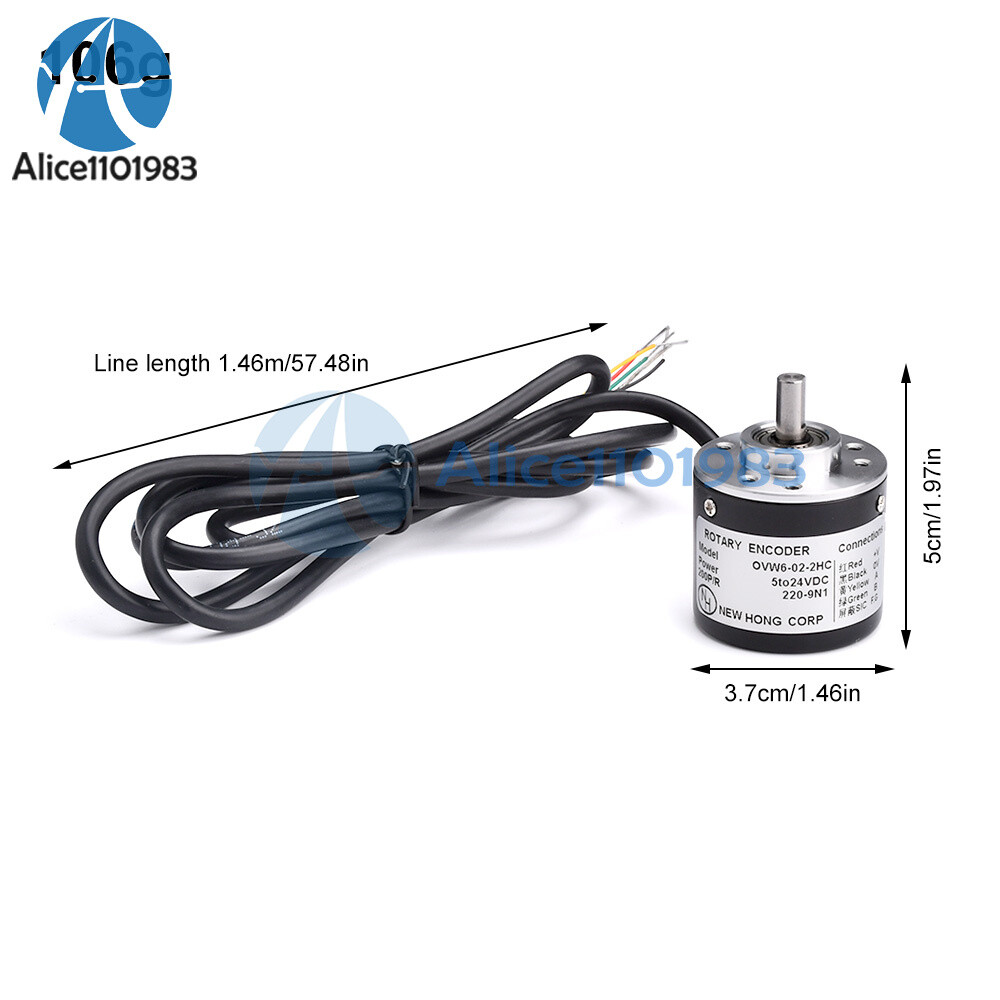 Incremental Rotary Encoder DC5-24V 100-1000P/R Photoelectric AB Two Phases