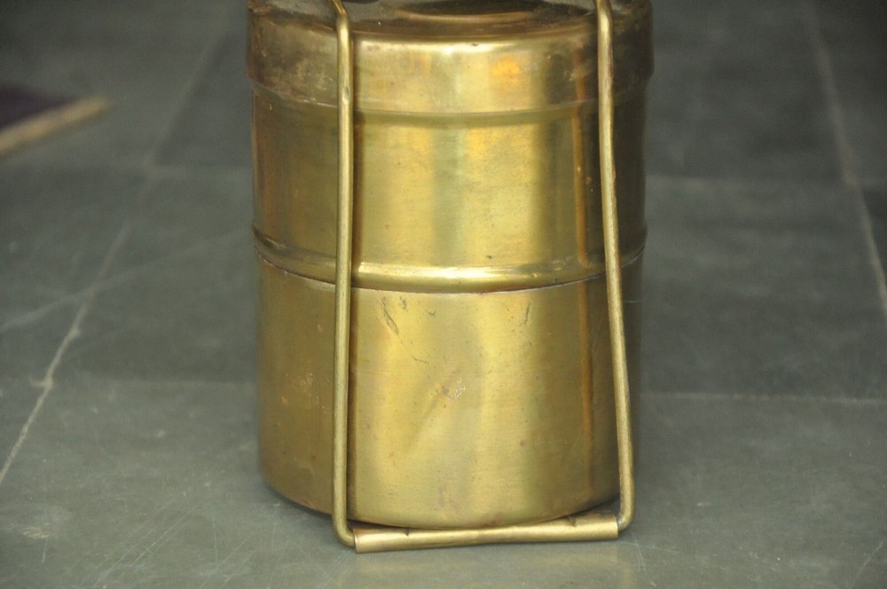 Vintage Brass 2 Compartment Handcrafted Solid Fine Lunch/Tiffin Box
