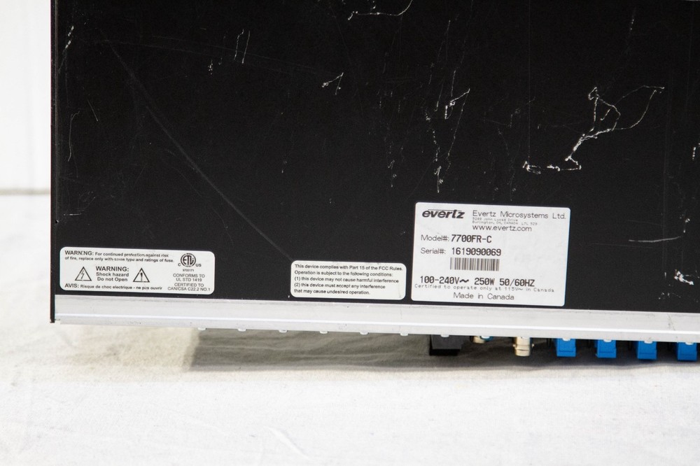 Evertz 7700FR-C Multi Frame Smart Bypass Protection Router