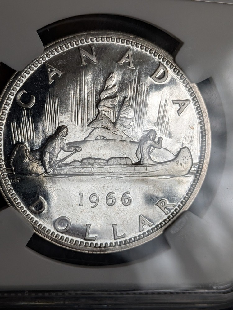 1966 (Large Beads) Canada Silver $1 NGC PL66 Cameo