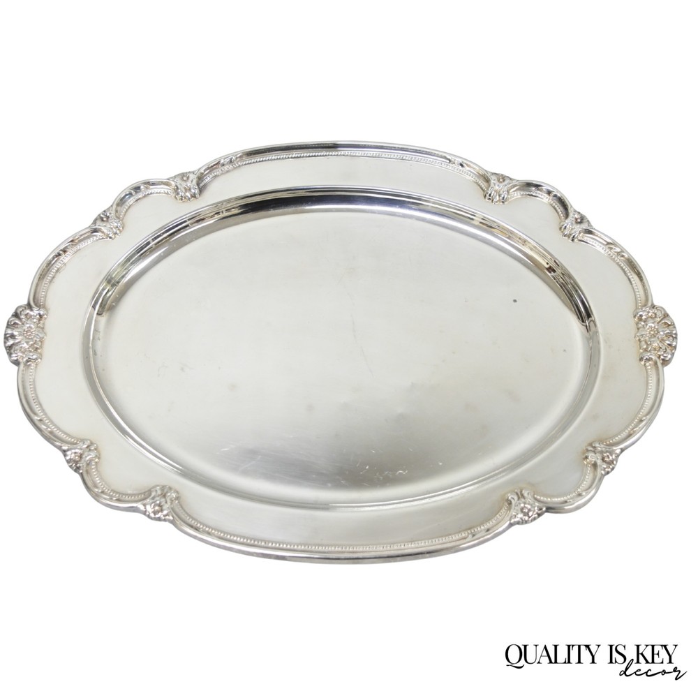 Vintage 1847 Rogers Bros "Remembrance" Oval Silver Plated Serving Platter Tray