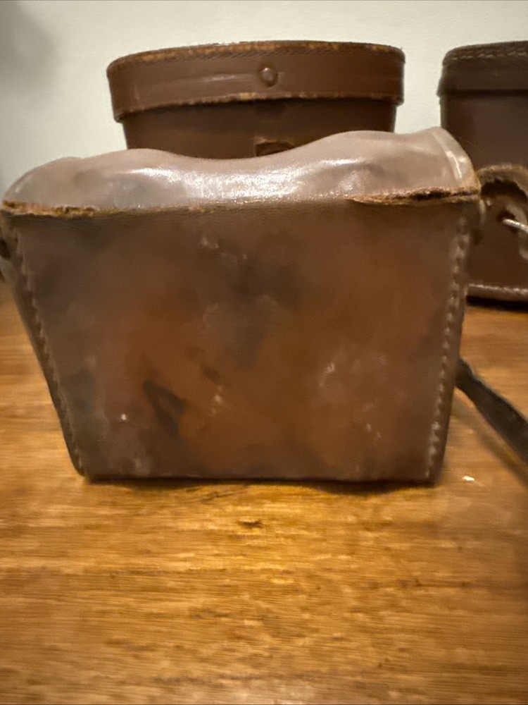 3 Vintage Antique Leather Binocular CASE ONLY