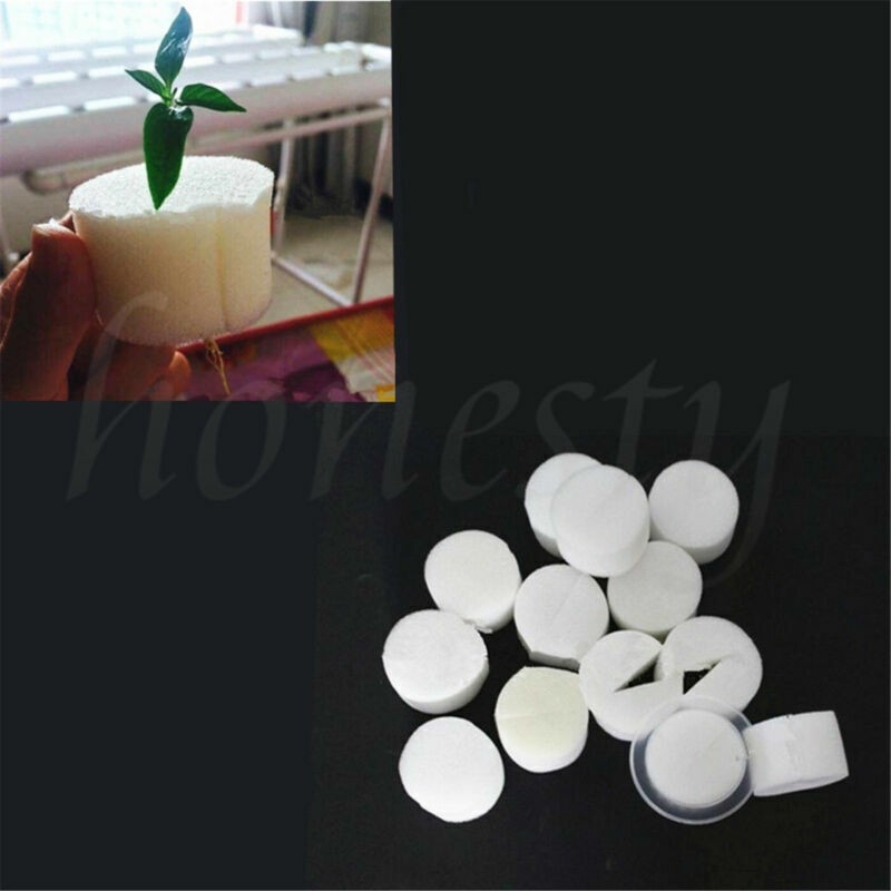 50pcs White Clone Cloning Collar Sponge Insert Hydroponic Root Guard Mesh Pot