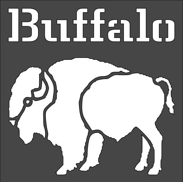 8"x8" Plastic Stencil - Buffalo (SA64)*****