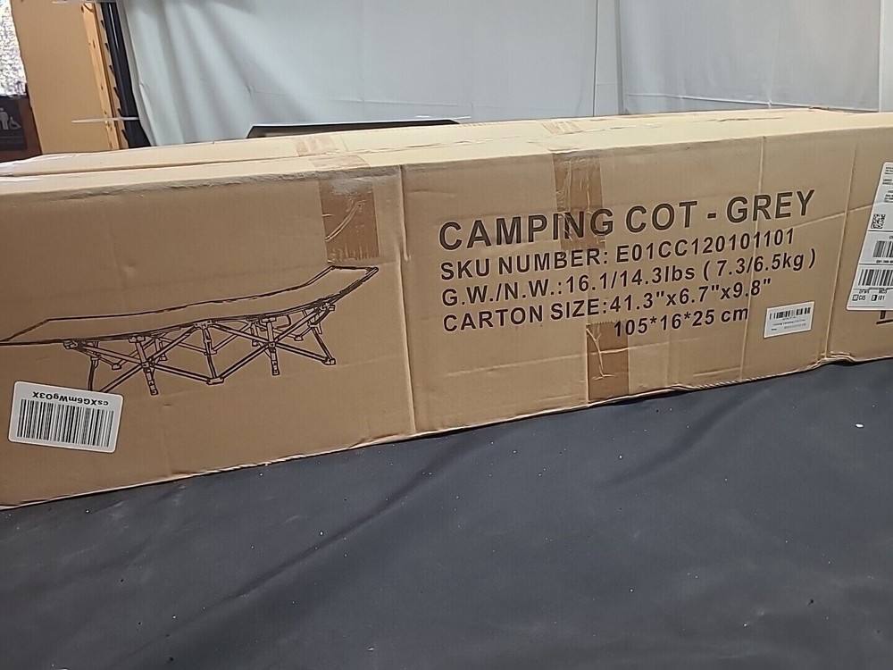 Alpha Camp Oversized Camping Cot Supports 600 lbs Sleeping Bed Folding Steel