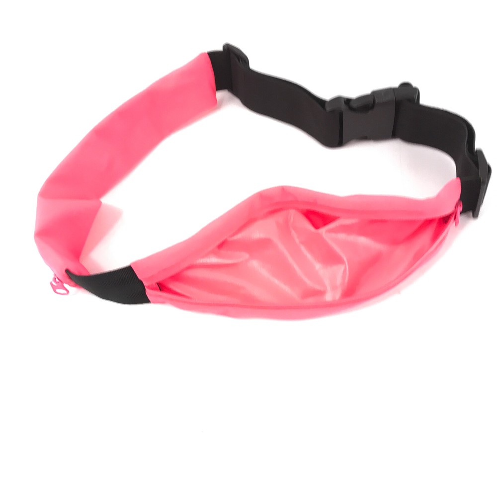 Neon pink running jogging small belt with 2 pockets EUC bbx6
