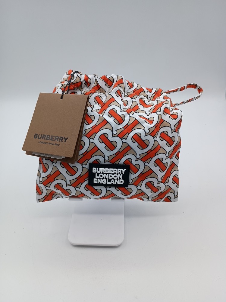 Burberry Monogram Print Nylon Drawcord Pouch