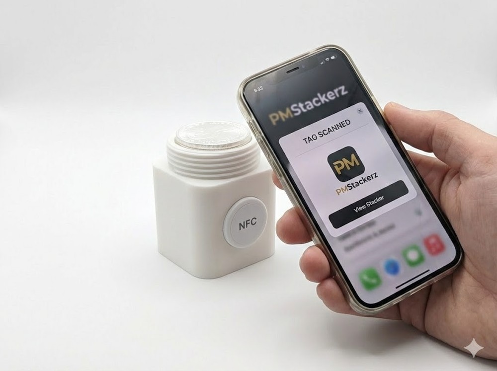 Silver Round Storage Container 2 Pack – 1oz Stacker Tub | NFC Smart Tracking