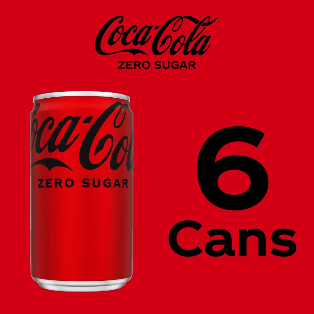 Coke Zero Sugar Refreshing MiniCan, Kosher, 7.5 fl oz 6 Pack Package May Vary