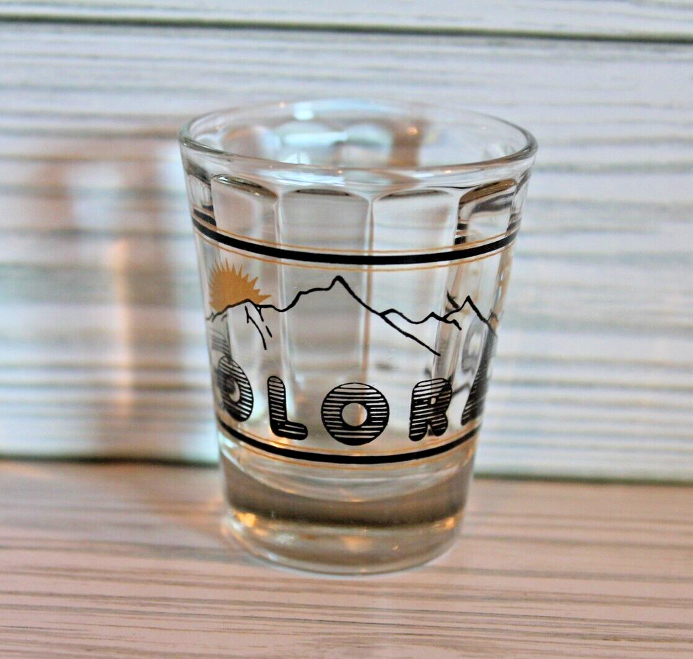 Colorado Shot Glass with Mountains & Eagle