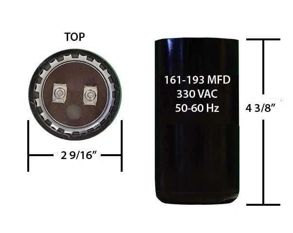 161-193 MFD 330 VAC Motor Start Capacitor