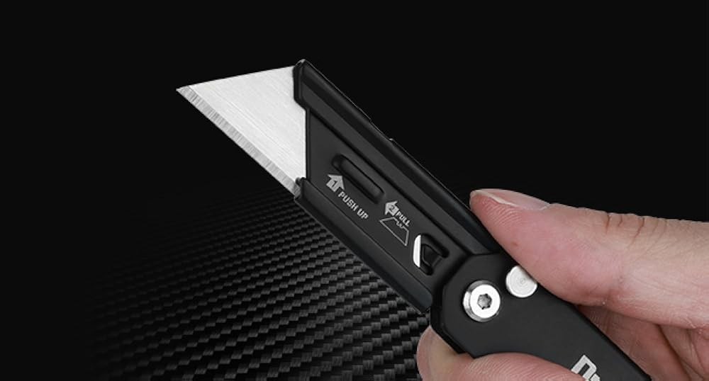 Folding Utility Knife, Mini Box Cutter with Safety Axis Lo,