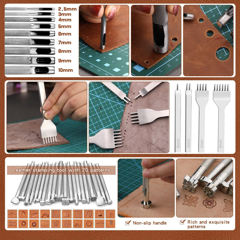 Leather Tooling Kit Craft Tools Leatherworking with XXXL