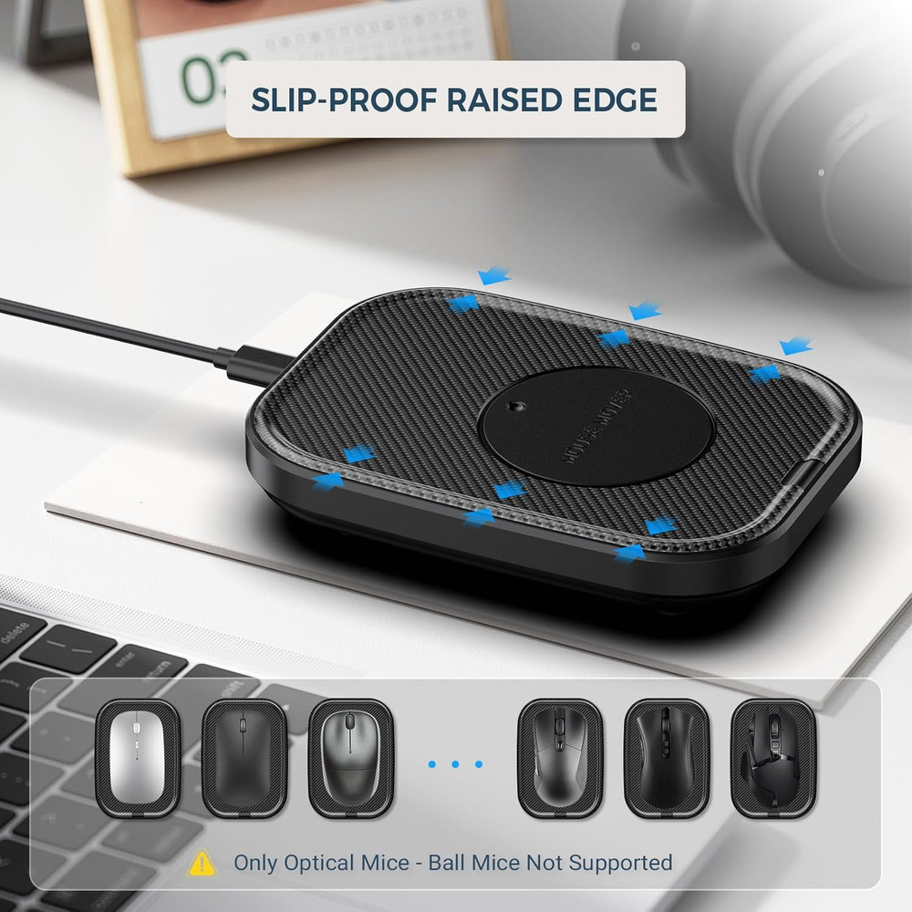 Undetectable Ultra Slim Mouse Jiggler for Continuous PC Activity - Black
